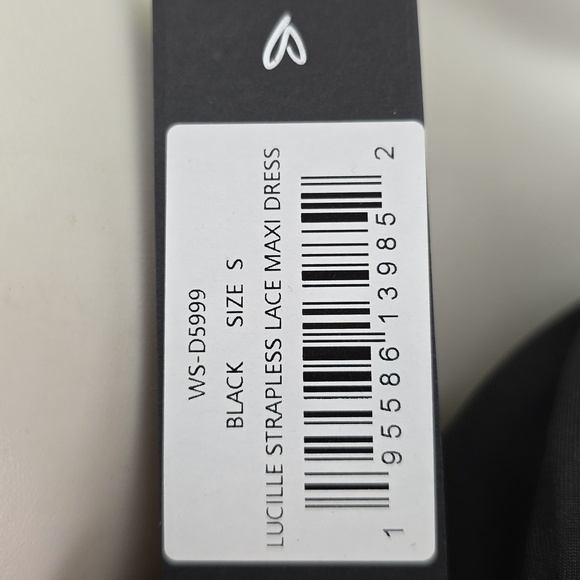 Lulus Vesna Black Mixed Media Strapless Maxi-Dress Size S - Picture 15 of 16